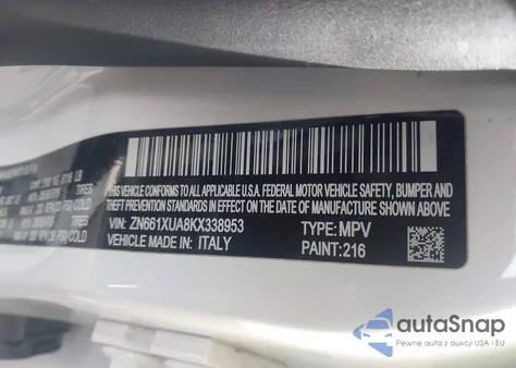 2019 Maserati Levante from USA, damaged, VIN ZN661XUA8KX338953